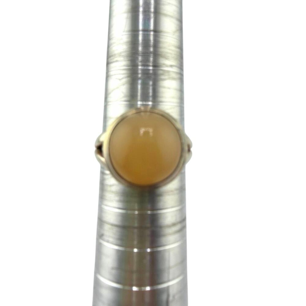 Milky Yellow Baltic Amber Sterling Silver Ring Artisan Jewelry 6.5